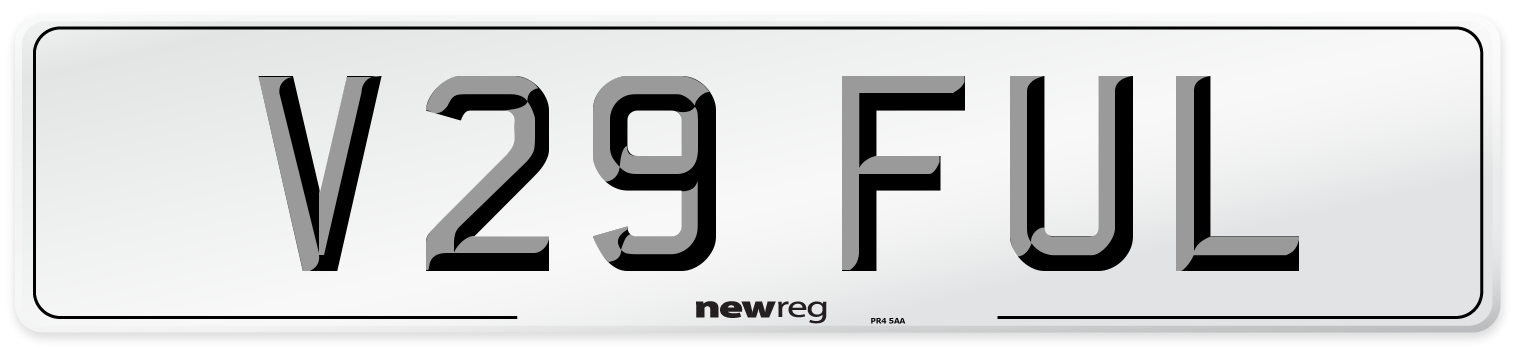 V29 FUL Number Plate from New Reg